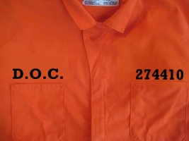Prisoner Richard Bennett in orange jumpsuit
